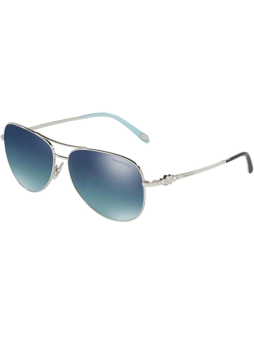 Tiffany & Co. Women's Silver Frame Blue Gradient Aviator Sunglasses